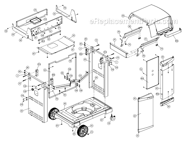 Page B Diagram and Parts List for Signet 70 Broil King Grill